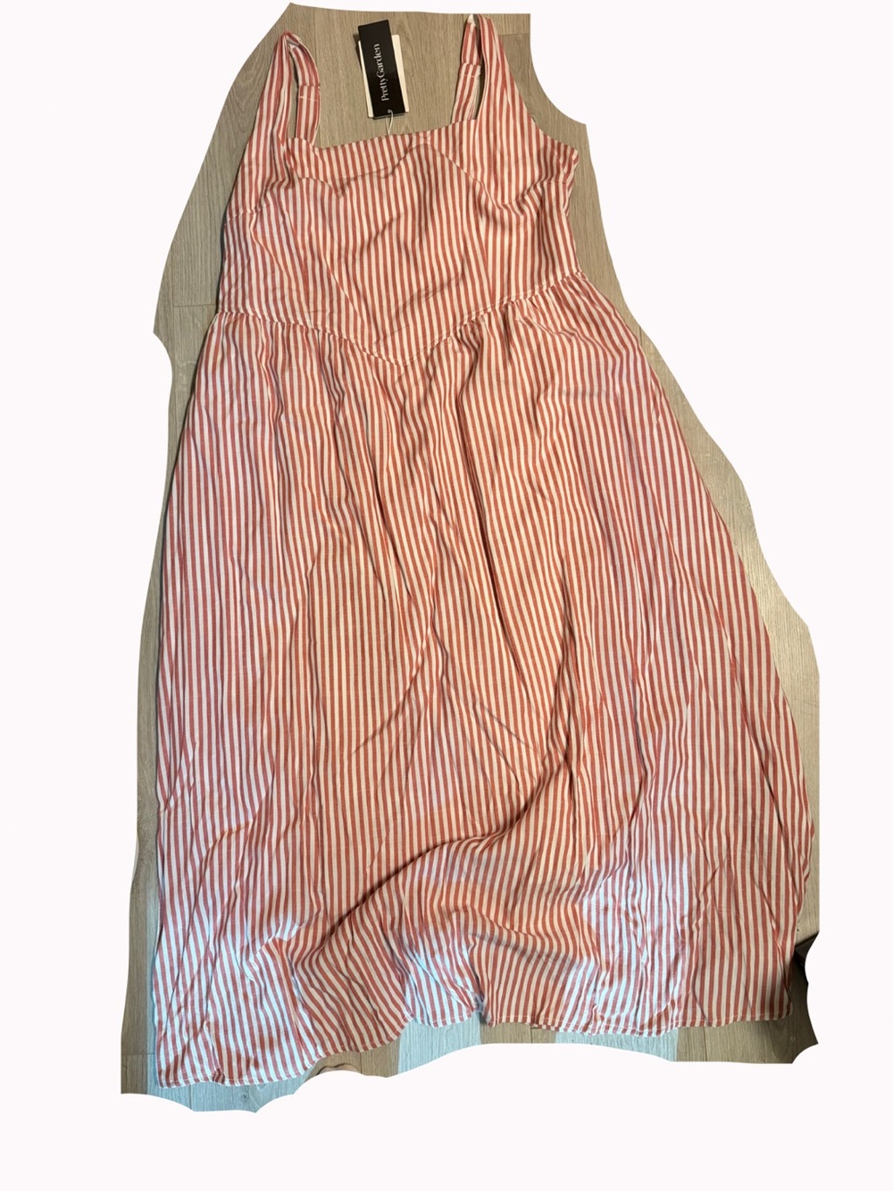 Red and White Striped Maxi Dress
